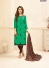 Green Colour Designer Latest Fancy Casual Wear Cotton Jacquard Embroidered Dress Material Collection 26246